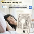 thumbnail image 6 of Hoolife Small Desk Fan, 100-Speed USB Rechargeable Desktop Fan for Table Home Office Camping Travel, Beige, 6 of 11