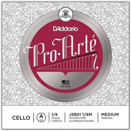 D'Addario Pro-Arte Cello Single A String, 1/4 Scale, Medium Tension
