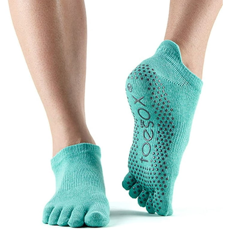 ToeSox Womens Low Rise Full Toe Grip Non-Slip for Ballet, Yoga, Pilates,  Barre Toe Socks 