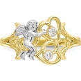 thumbnail image 6 of 10K Yellow Gold & Rhodium Cz Angel With Hearts Ring (Size 6) Made In United States 10c1285, 6 of 6