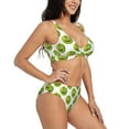 thumbnail image 2 of Wukai Happy Fruit Women's Bikini Set Two Piece,wimsuit High Waisted V Neck Twist Front Adjustable Spaghetti Straps Bathing Suit-XX-Large, 2 of 7