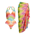 2024 Women‘s Two Piece Swimsuit with Beach Cover up Wrap Skirt Sarong