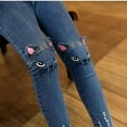 thumbnail image 5 of LYMAYTER Kids Girls Jeans Pants 3-13T Baby Toddler Stretch Denim Trousers Spring Fall Slim Fit Denim Leggings, 5 of 9