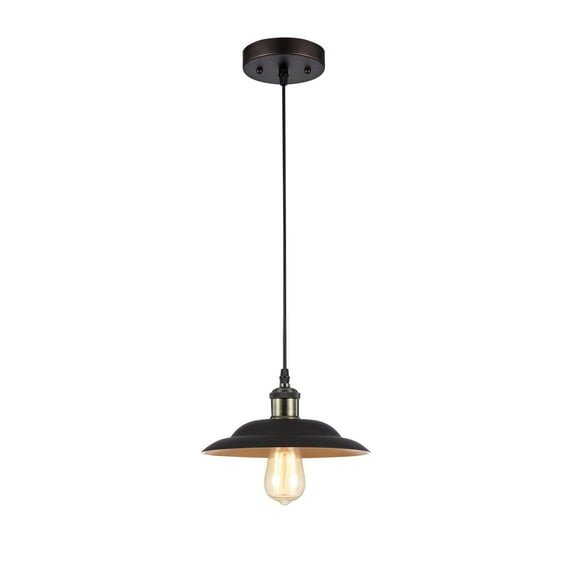 RADIANCE Goods Industrial-Style 1 Light Rubbed Bronze Ceiling Mini Pendant 10" Shade