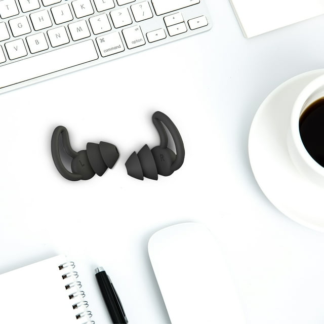 Sleeping Earplugs Silicone Earbuds Noise Reduction Reusable Earplugs for Earplug; Reusable Office Home, Black, 2 Layers