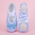 thumbnail image 6 of Miqool Kids Satin Ballet Dance Shoes Sequin Bow Soft Sole Slip-On Elastic Strap Gym Yoga Practice Dance Shoes for Toddler/Little/Big Kids, 6 of 9