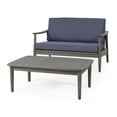 thumbnail image 6 of GDF Studio Emmry Outdoor Acacia Wood Loveseat Set with Coffee Table, Teak and Beige, 6 of 6