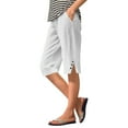 thumbnail image 1 of Pantalones cortos hasta la rodilla para mujer - Pantalones cortos de playa holgados y casuales con bolsillos, 1 of 5