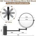 thumbnail image 3 of 8” Wall Mounted Makeup Mirror with10X Magnification, Double Sided Shaving Mirror Wall Mount for Bathroom, 360° Swivel Extendable Vanity Mirror with Adjustable Arm for Daily Use, Matte Black（No Light）, 3 of 5