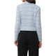thumbnail image 3 of BLAZER DE TWEED PARA MUJER CHIC INSPIRADOR CON CUELLO ALTO, CORTO Y ABIERTO, TAMAÑO M, AZUL, 3 of 6