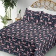 thumbnail image 3 of Ambesonne Exotic Fitted & Flat Sheet with Shams 4 Pcs Set, Flamingo Tropical Atmophere, Full, Pale Pink Dark Sky Blue, 3 of 5