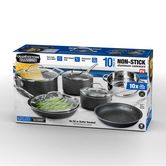 Batería de Cocina Antiadherente Granito Granitestone 10 Pzas