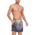 thumbnail image 4 of FORMRS Mens Swim Trunks Mesh Liner Quick Dry Casual Beach Board Shorts with Pockets, Sizes S-2XL, Psychedelic Jellyfish, 4 of 9