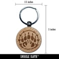 thumbnail image 2 of Druid Bear Claw Hand Print Round Keychain Charm Tag - Engraved Wood, 2 of 6