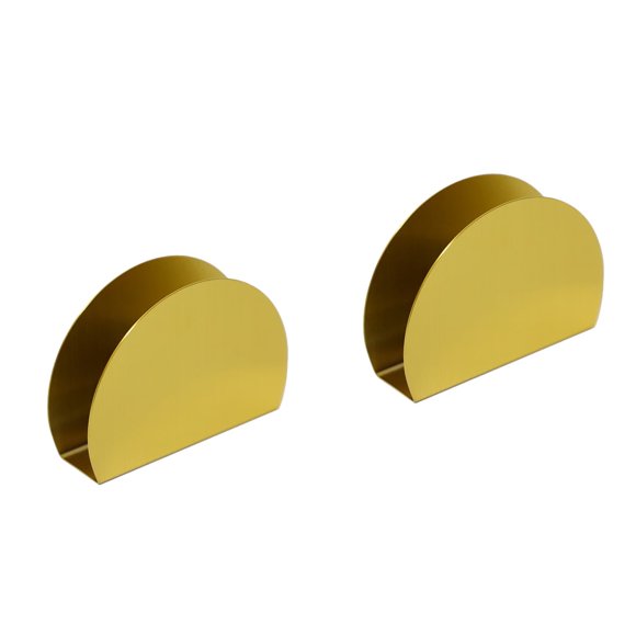 Set of 2 Tissue Holder Napkin Dispenser Nice Paper Towel Gold Rack Vertical Semicircle