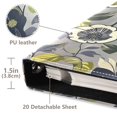 thumbnail image 3 of FORMRS 3 Ring Photo Album 4"x6" Self Adhesive Large Capacity PU Leather Cover, Green Floral, 3 of 8