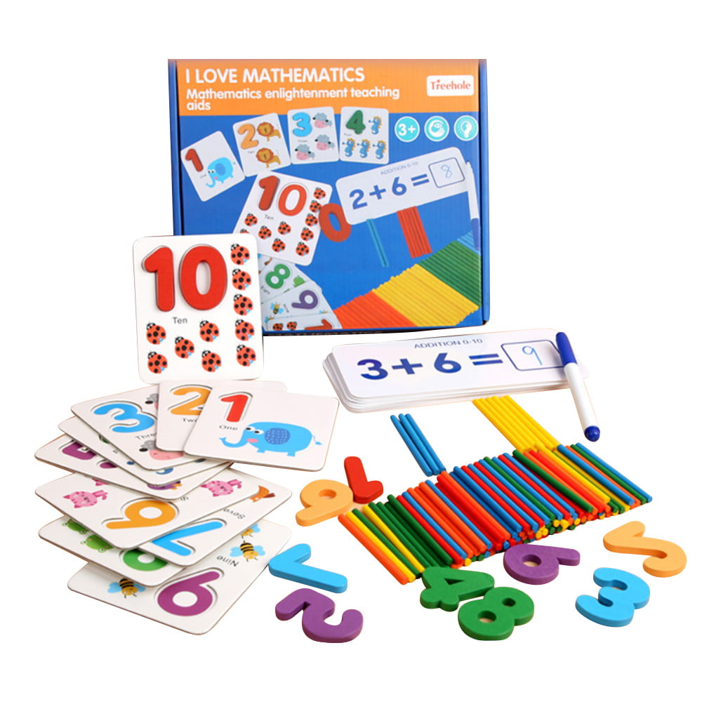 Plastic Counting Sticks & Geometric Shapes Montessori Math Toy for Kids Gift 