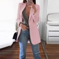 thumbnail image 2 of LYXSSBYX Women Long Sleeve Shacket Jacket Hot Sale Clearance Women Autumn Winter Long Sleeve Office Coat Cardigans Suit Long Jacket, 2 of 6