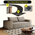 thumbnail image 3 of 71" Corduroy Loveseat Sofa, 2-Seater Modern Couches for Small Spaces, No Assembly Foam Floor Couch Compressed Sofa for Living Room Bedroom Apartement, Camel, 3 of 8