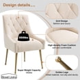 thumbnail image 4 of Boyel Living Dining Chair Set of 2 Velvet Upholstered with Gold Legs, Mid Century Modern Accent Chair for Bedroom, Living Room, Dining Room,Kitchen Dining Chairs Beige, 4 of 7