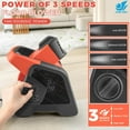 thumbnail image 5 of Azure Zone, 230 CFM High Utility Blower Fan Carpet Dryer Floor Fan, for Drying, Cooling, Ventilating Exhausting, 3 Speeds, 2 Accessory Outlets 110V, Janitorial Plumbing, Home, Work Shop Use, 5 of 9