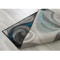 thumbnail image 5 of Handcraft Rugs-Swirls Abstract Design Modern Contemporary Hand Carved Area Rug-Silver/Turquoise/Gray/Black, 5 of 10