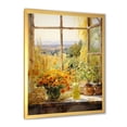 thumbnail image 2 of Designart "Harvest Floral View at Farm Windows I" Farm Framed Wall Art - Country Yellow Farm Windows Entryway Framed Wall Art, 2 of 6