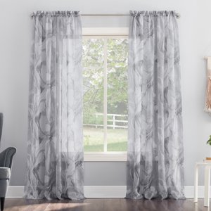 No. 918 Cristo Marble Print Crushed Voile Rod Pocket Panel