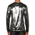 thumbnail image 3 of Lars Amadeus Metallic Shirt for Men's Long Sleeves Shiny Tee Tops Nightclub Disco T-Shirts, 3 of 4