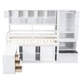 thumbnail image 5 of Two Size Wooden Loft Bed Big Storage with Under-bed Desk, with Drawers, with Shelves, 5 of 20