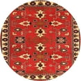thumbnail image 1 of Ahgly Company Tapis d'Intérieur Rond Traditionnel Persan Rouge, 4 Pieds Rond, 1 of 6