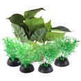 thumbnail image 1 of 5 plantas de plástico para acuario, plantas acuáticas artificiales para decoración de plantas de espacio terrestre, verde, 1 of 7
