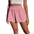 thumbnail image 5 of Women's Shorts Casual Plaid Straight Leg Orange M (6), 5 of 6