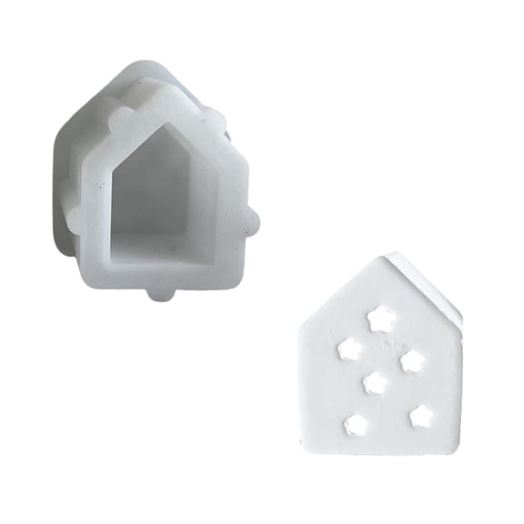 Easy Demold Silicone House Mold for 3D Miniature House Teas Light Candle Holder