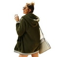 thumbnail image 2 of Veste en Molleton Surdimensionnée pour Femmes Cardigan à Manches Longues Veste Teddy, 2 of 4