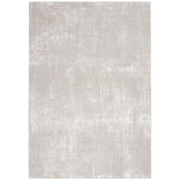 Nourison Sleek Textures Abstract Ivory/Grey 5'3" x 7'3" Area Rug, (5x7)