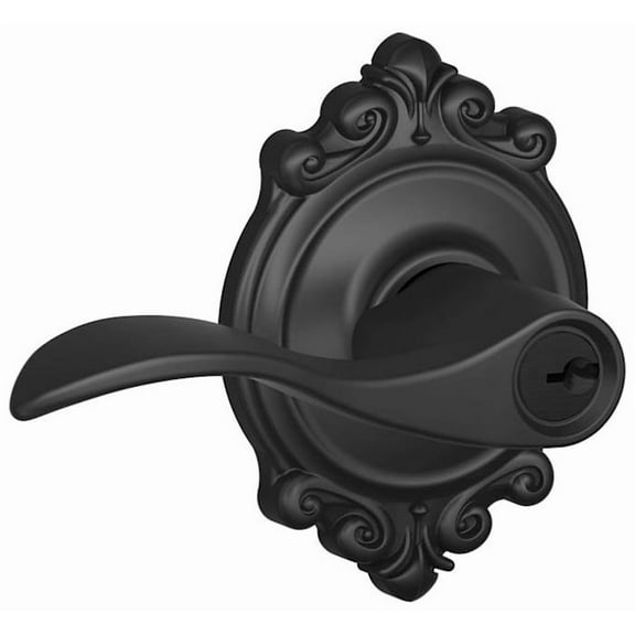 Schlage F51-Acc-Brk Accent Single Cylinder Keyed Entry Door Lever Set - Black