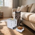 thumbnail image 3 of Distributeur de Nourriture pour Animaux, Récipient Multifonctionnel pour Nourriture Sèche avec Bol pour Chat, Récipient de Stockage de Nourriture pour Intérieur Extérieur, 3 of 7