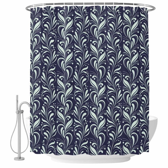 54x78 Inch Shower Curtain Decorative Vintage Floral Bathtub Bath Curtains Fabric Waterproof Bathroom Decor, Spring Country Botanical Flowers Simple Small Stall Shower Curtain Set with 12 Hooks
