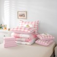 thumbnail image 6 of Manfei Geometric Check 7 Pieces Full Size Bedding Sets,Cozy Christmas Full Size Bed in a Bag,Pink,Pink Reversible, 6 of 7
