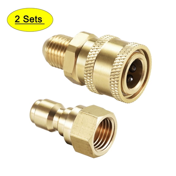 Uxcell M14x1.5 Male & Female Thread Brass Quick Connect Fittings Kit 2 Sets