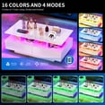 thumbnail image 4 of Dextrus Modern LED Coffee Table, White Coffee Table with Storage, Large Living Room Center Tables, Display Shelf & Sliding Drawers, 4 of 6