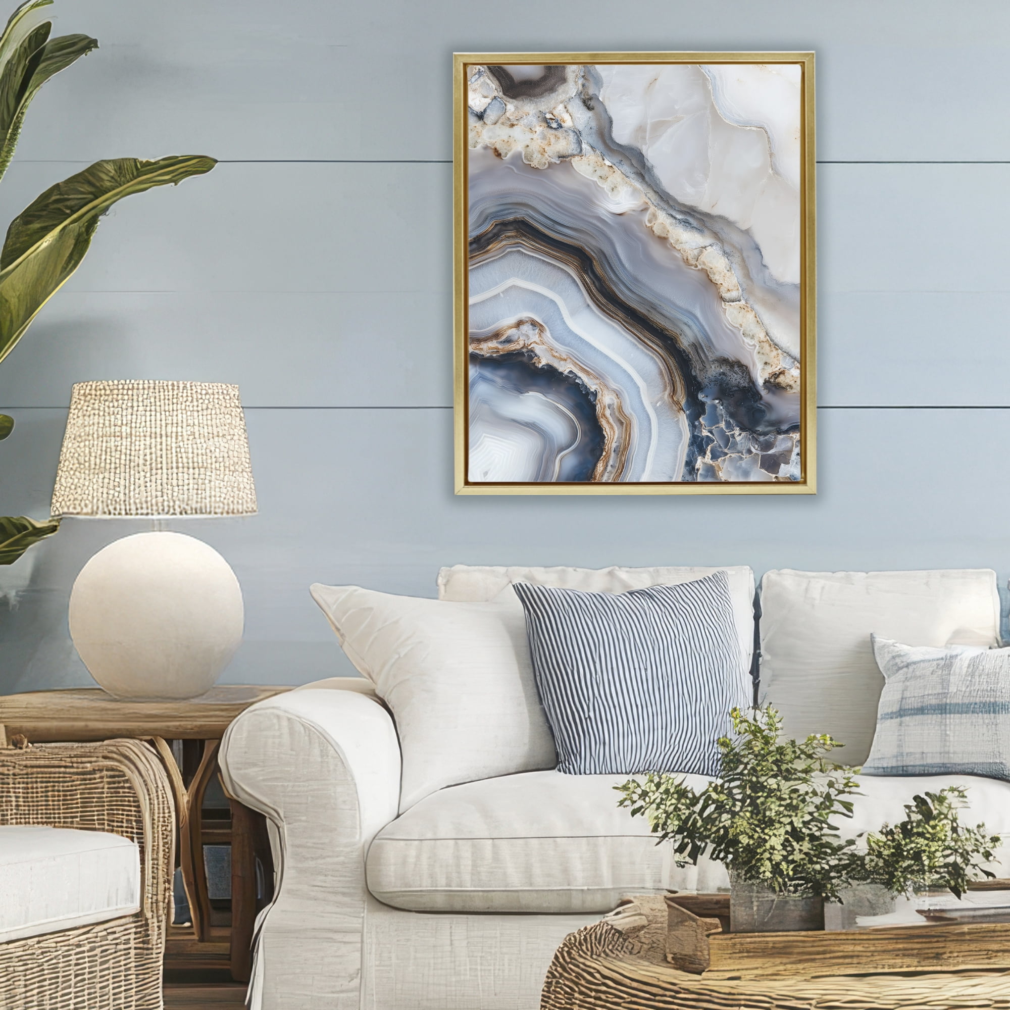 Stupell Industries Geode Gemstone Layers Gold Framed Floater Canvas Wall Art, design by Svetlana Aleynikova