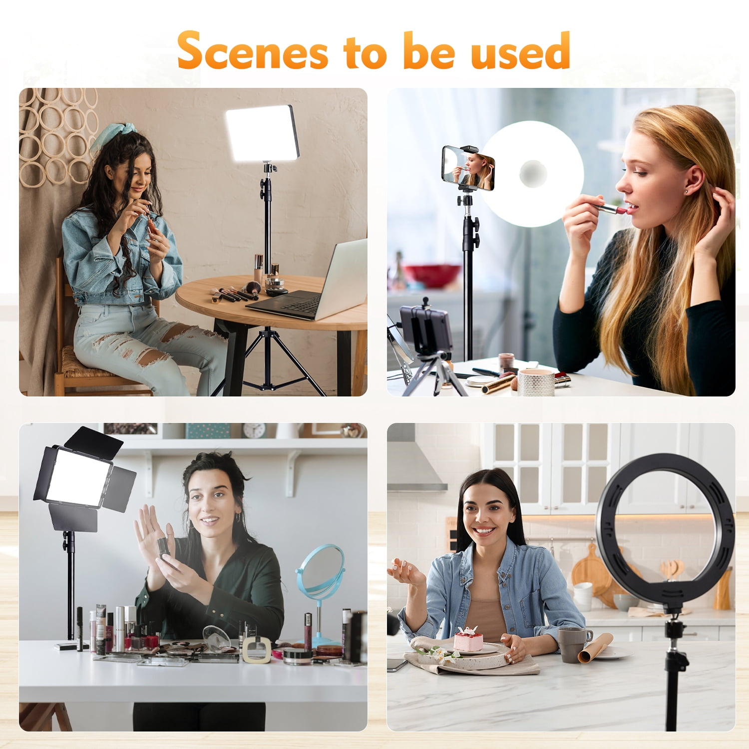 ZOMEI 12" Ring Light with 63" Tripod Stand and Phone Holder Kit, Full-Screen Zoom Lighting for Video Recording, Makeup, Live Stream