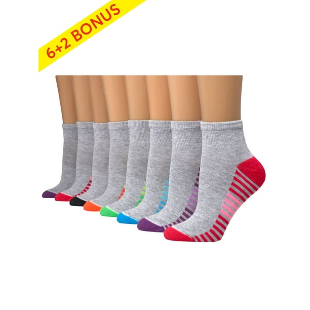 Hanes Hanes Womens' Sport Cool Comfort Ankle Socks, 6+2 bonus pack