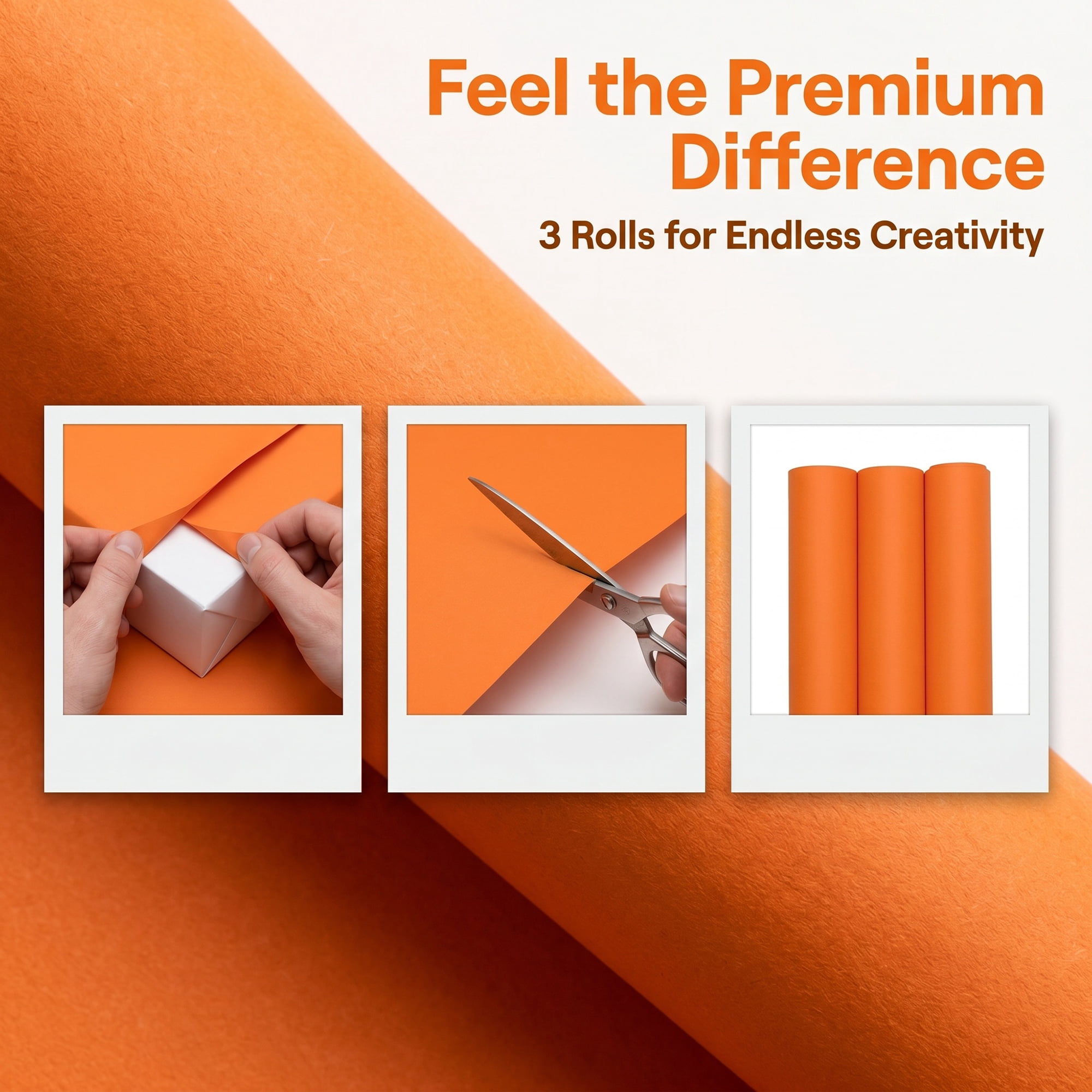Unique Bargains Thick Gift Wrapping Paper Anti-Tear Giant Matte Sheets Orange 39.4"x 27.6"