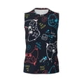 thumbnail image 6 of Lsque Joystick Gamepad Print Men's Cotton Blend Sleeveless Muscle Shirts (S-3XL)- Moisture Wicking, Odor Protection, UPF 30+,Small, 6 of 8