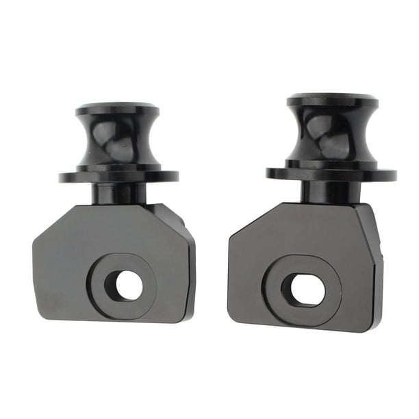 2 unidades de soporte de ajuste de cadena de aluminio para motocicleta, tornillo, basculante, carrete deslizante para Negro