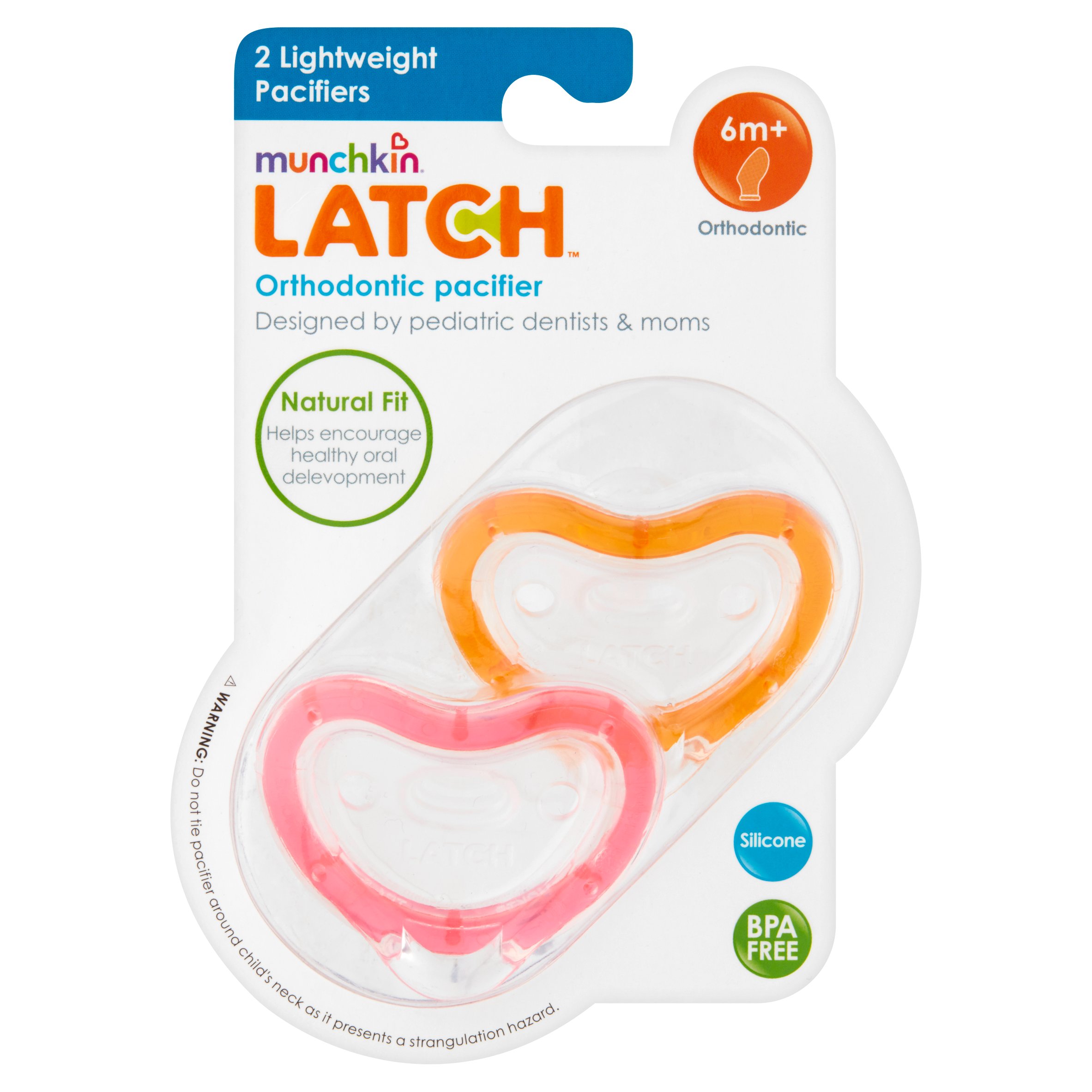 Munchkin Latch Orthodontic Lightweight Pacifier 6m+, 2 count Walmart