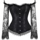 thumbnail image 1 of Corsets for Women Princess Renaissance Corset Lace Ruched Sleeves Elegant Overbust, 1 of 4
